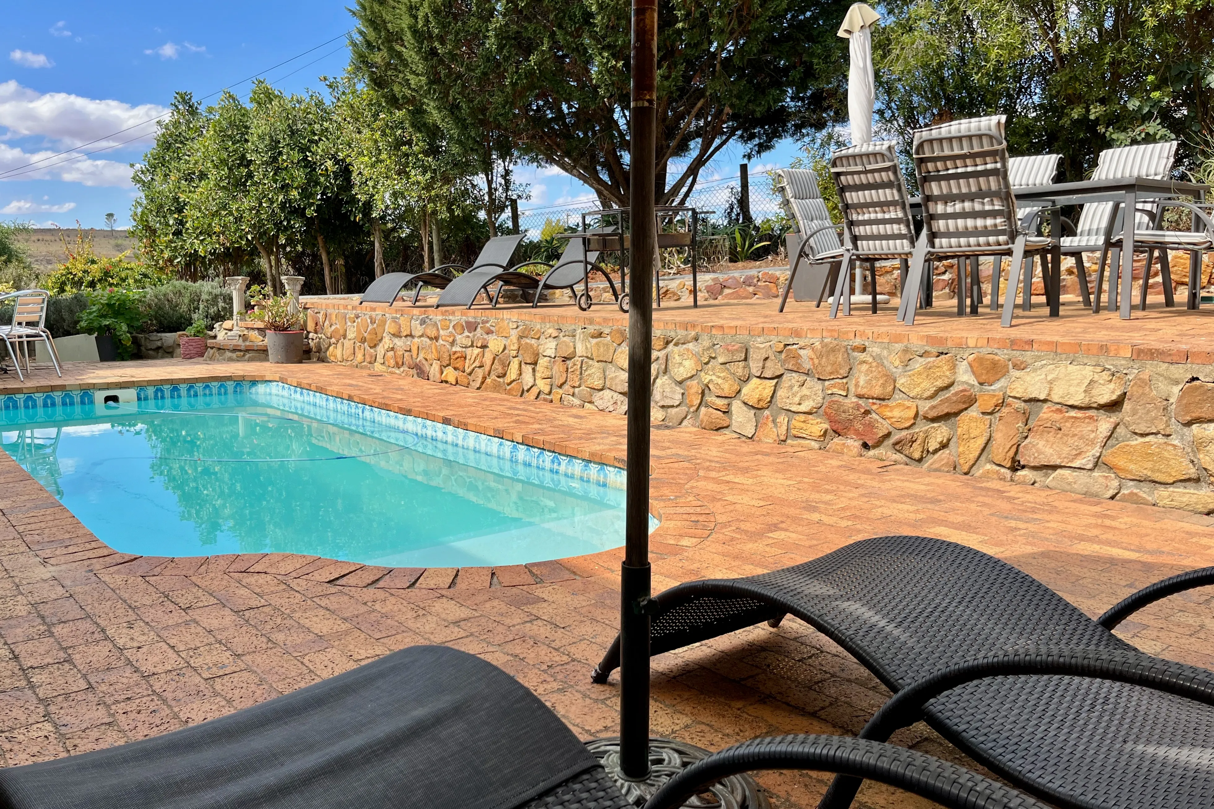 Poolside detail at Peace Valley Guest House
